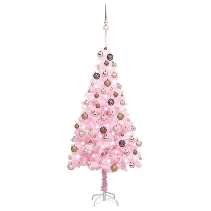 vidaXL Kunstkerstboom met verlichting en kerstballen 180 cm, Diversen, Kerst, Nieuw, Verzenden