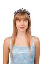 Kristal Haarband Regenboog Schedel Diadeem Zilver Pride Gekl, Ophalen of Verzenden, Nieuw, Carnaval, Accessoires