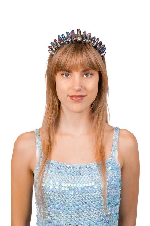 Kristal Haarband Regenboog Schedel Diadeem Zilver Pride Gekl, Kleding | Dames, Carnavalskleding en Feestkleding, Accessoires, Nieuw