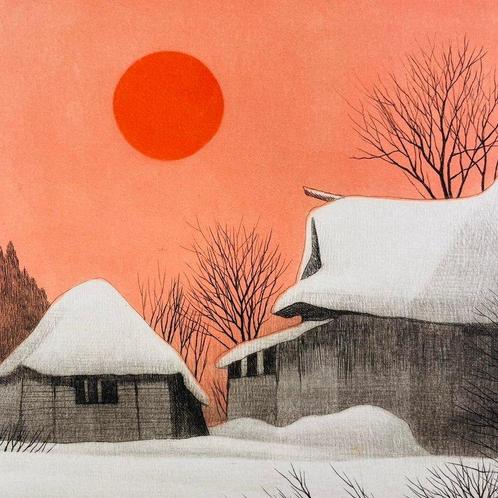 Rest sneeuw - Etsen - Sakamoto Kichi  (b 1932) - Japan, Antiek en Kunst, Antiek | Overige Antiek