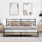 vidaXL Bedframe zonder matras metaal sonoma eikenkleur, Huis en Inrichting, Bruin, Verzenden, Overige maten, 200 cm