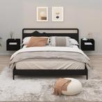 vidaXL Nachtkastjes 2 st wandgemonteerd 50x36x40 cm zwart, Huis en Inrichting, Slaapkamer | Nachtkastjes, Minder dan 45 cm, Verzenden