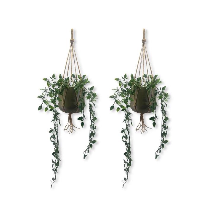 Voordeelset van 2 Plantenhangers - Jute - 60 cm - Macramé -, Huis en Inrichting, Woonaccessoires | Overige, Nieuw, Ophalen of Verzenden
