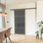 Stalen Schuifdeur met koofsysteem 4 Vlaks Olijfgroen Rook gl, Nieuw, Metaal, 75 tot 150 cm, 150 tot 225 cm