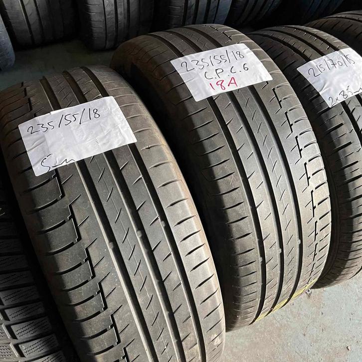 2 x Continental PremiumContact 6 235-55-18 Zomerbanden 5mm, Auto-onderdelen, Banden en Velgen, 18 inch, Zomerbanden, 235 mm, Personenwagen