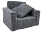 Kinderfauteuil - slaapbankje - 51x40x41cm - ribstof - grijs, Ophalen of Verzenden, Nieuw