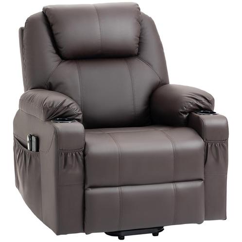 Massagestoel - Luxe uitvoering - Sta-op hulp - Bruin, Huis en Inrichting, Fauteuils, Nieuw, Stof, Ophalen of Verzenden