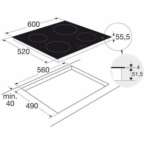 ATAG HI06471E Inductiekookplaat nieuw laagste prije, Witgoed en Apparatuur, Fornuizen, 60 cm of meer, Inbouw, 4 kookzones, Nieuw