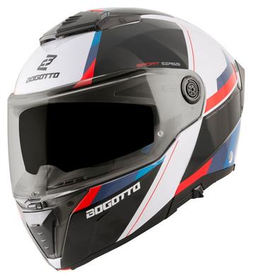 Bogotto FF404 Ezion Zwart Wit Rood Blauw Systeemhelm beschikbaar voor biedingen