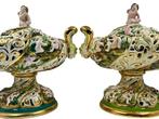 Capodimonte - Arca - Tafelmiddenstuk (2) - Porselein - Paar, Antiek en Kunst, Antiek | Glas en Kristal