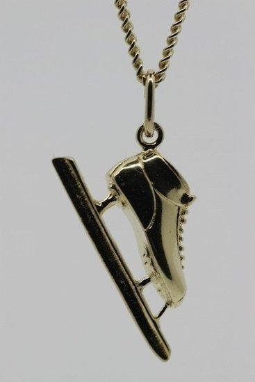 Gouden Noren schaats ketting hanger, Sieraden, Tassen en Uiterlijk, Kettinghangers, Verzenden