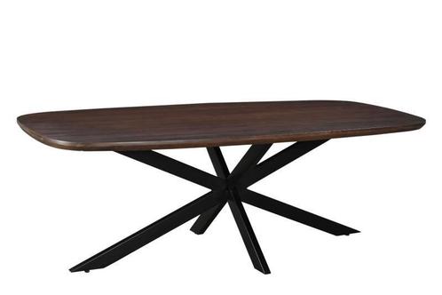 Deens Ovale Eettafel Jesper – Donkerbruin/Zwart | 210 cm |, Huis en Inrichting, Tafels | Eettafels, Ophalen