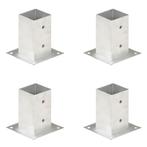vidaXL Paalankers 4 st 81 mm gegalvaniseerd metaal, Tuin en Terras, Palen, Balken en Planken, Verzenden, Nieuw