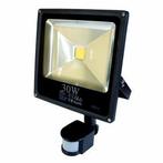 30W LED Schijnwerper Koud Wit IP65 zwarte behuizing PIR, Ophalen of Verzenden, Nieuw