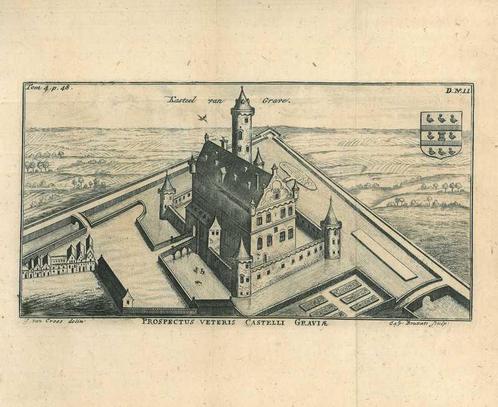 Zicht op Grave, Antiek en Kunst, Kunst | Etsen en Gravures