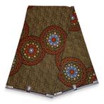 Afrikaanse stof - Oranje dotted print - 100% katoen - 1 yard, Hobby en Vrije tijd, Stoffen en Lappen, Ophalen of Verzenden, Nieuw