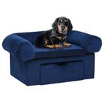 vidaXL Hondenbank met lade 75x50x38 cm pluche blauw, Dieren en Toebehoren, Honden-accessoires, Verzenden, Nieuw