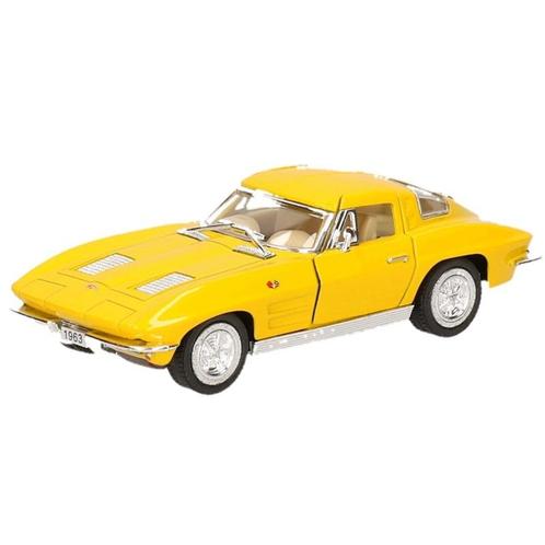 Modelauto Chevrolet Corvette geel 13 cm - Modelauto, Hobby en Vrije tijd, Modelauto's | Overige schalen, Ophalen of Verzenden