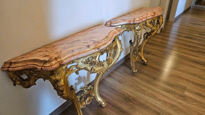 Wandtafel (2) - Verguld hout, Antiek en Kunst, Antiek | Meubels | Stoelen en Banken