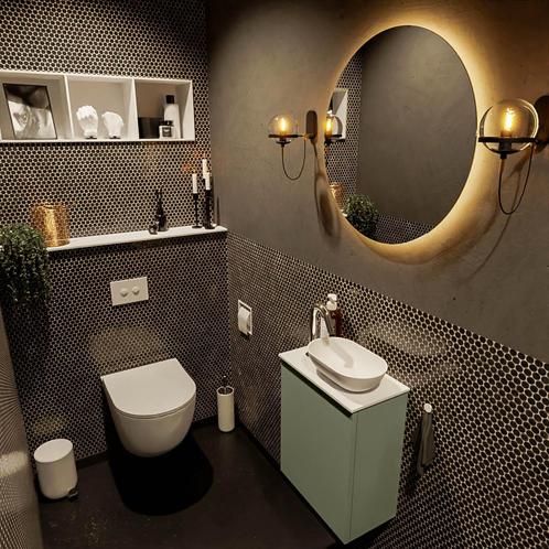 MONDIAZ FOWY toiletmeubel 40cm kleur army. Waskom positie, Doe-het-zelf en Verbouw, Sanitair, Bad, Nieuw, Ophalen of Verzenden