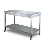 HCB Basic-line Werktafel - 140 x 70 x 85 cm - verrijdbaar -, Verzenden, Nieuw in verpakking, RVS Meubilair
