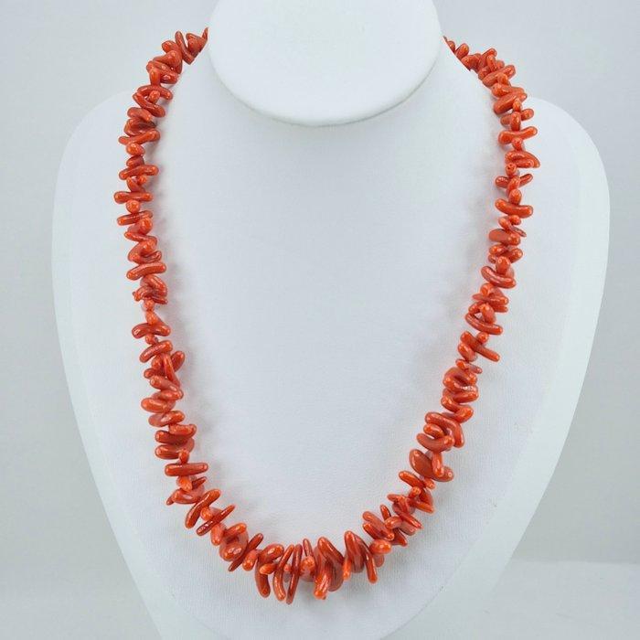 Bloedkoraal - Zilver, Verguld - Halsketting - CORALLO, Antiek en Kunst, Curiosa en Brocante