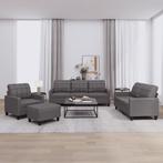 vidaXL 4-delige Loungeset met kussens kunstleer bruin, Huis en Inrichting, Verzenden, 150 tot 200 cm, Nieuw, Leer