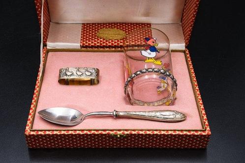 Beker - .833 zilver - beker, servet en lepel, Antiek en Kunst, Antiek | Goud en Zilver