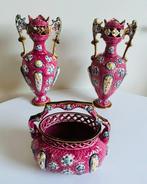 Napoli - Vaas (3)  - Majolica - Majolica vazen set antiek, Antiek en Kunst
