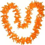 Set van 2x stuks oranje Hawaii bloemen krans slinger -, Nieuw, Verzenden