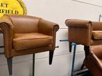 SALE ! alle (4) bruin leren Chesterfield clubfauteuils €350,, Huis en Inrichting, Fauteuils, Ophalen, Zo goed als nieuw, Leer