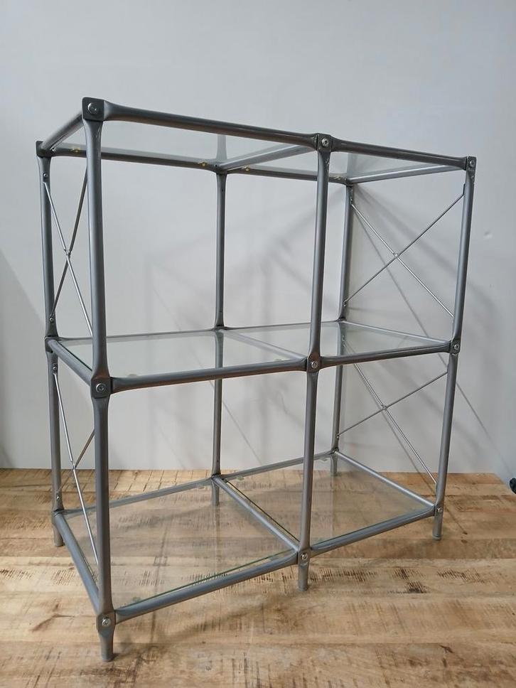 Rekje, metaal zilverkleur / glas, B x D x H 79 x 39 x 85 cm, Diversen, Overige Diversen, Ophalen