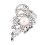 Fako Bijoux® - Broche - Strik Met Parel - 22x38mm -, Verzenden, Nieuw