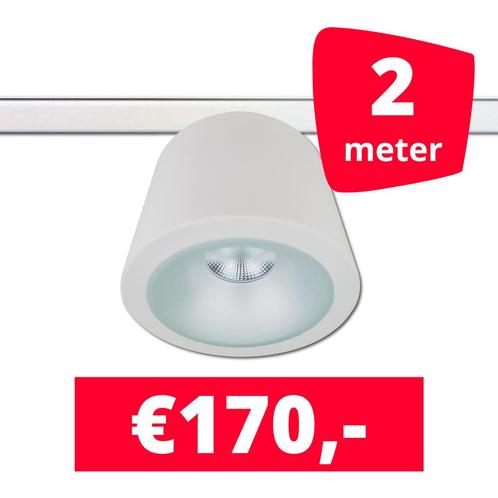 *TIP* LED RAILVERLICHTING CAN WIT 2 SPOTS 3000K + 2M RAILS, Zakelijke goederen, Kantoor en Winkelinrichting | Winkel en Inventaris