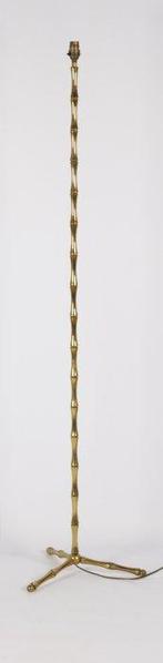 Staande lamp - Messing - Nep bamboe lampvoet toegeschreven, Antiek en Kunst