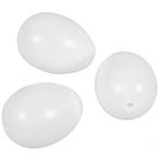 Witte plastic paaseieren 10 stuks 6 cm - Paasdecoratie, Ophalen of Verzenden, Nieuw