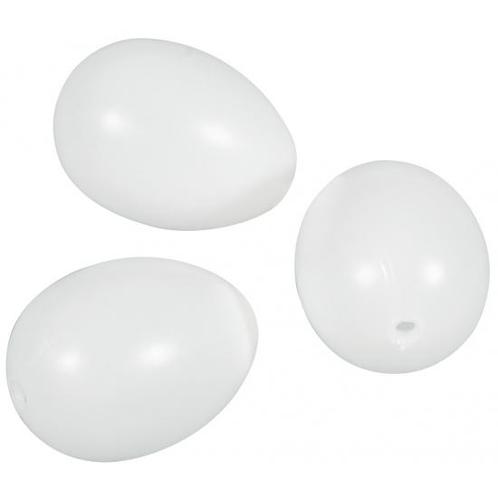Witte plastic paaseieren 10 stuks 6 cm - Paasdecoratie, Hobby en Vrije tijd, Feestartikelen, Ophalen of Verzenden
