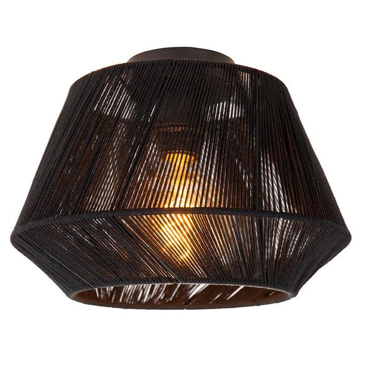 Zwarte plafonnière modern, Jessica, Huis en Inrichting, Lampen | Plafondlampen, Nieuw, Stof, Ophalen of Verzenden