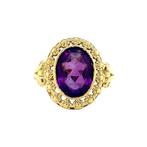 Gouden ring met amethist 14 krt, Ophalen of Verzenden, Nieuw