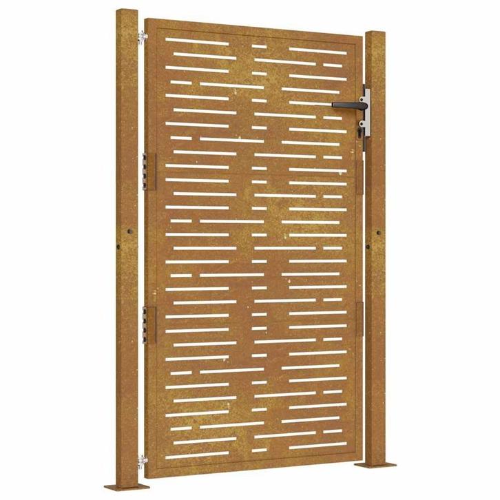 Poort Cortenstaal 105x130 cm | Gebruikt | 55% Korting, Tuin en Terras, Tuinhekken en Hekwerk, Met poort, Nieuw, IJzer, Tuinhek