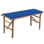 vidaXL Tuinbank inklapbaar met kussen 118 cm bamboe, Tuin en Terras, Tuinbanken, Verzenden, Nieuw, Hout