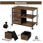 Mobiele Archiefkast met 3 Laden – Hout enamp; Metaal,Met USB, Verzenden, Nieuw in verpakking