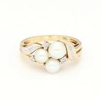 Ring - 18 karaat Geel goud Diamant (Natuurlijk) - Parel, Nieuw