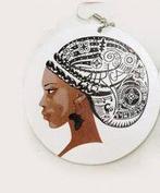 Wooden drop earrings | Lady with turban, Ophalen of Verzenden, Nieuw