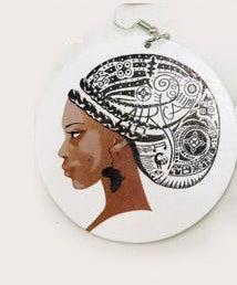 Wooden drop earrings | Lady with turban, Sieraden, Tassen en Uiterlijk, Oorbellen, Nieuw, Ophalen of Verzenden