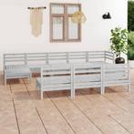 vidaXL 10-delige Loungeset massief grenenhout wit, Tuin en Terras, Tuinsets en Loungesets, Verzenden, Nieuw, Loungeset