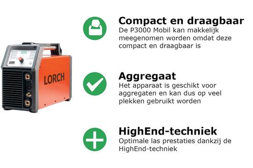 Lorch T 180 DC ControlPro TIG lasapparaat, Doe-het-zelf en Verbouw, Gereedschap | Lasapparaten, Nieuw, Ophalen of Verzenden