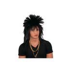Zwarte punk pruik met spikes - Herenpruiken, Ophalen of Verzenden, Nieuw
