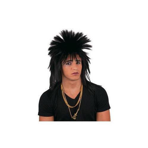 Zwarte punk pruik met spikes - Herenpruiken, Hobby en Vrije tijd, Feestartikelen, Ophalen of Verzenden