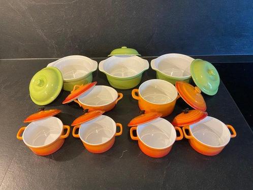 Le Creuset-Stijl - Pan (9) - Leuke set ovenschalen / mini, Antiek en Kunst, Antiek | Keukenbenodigdheden